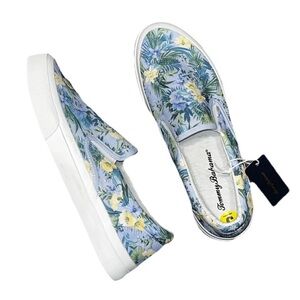 Tommy Bahama Blue Yellow Floral Slip On Ferris Sneakers Women’s 9 NWOB  Canvas